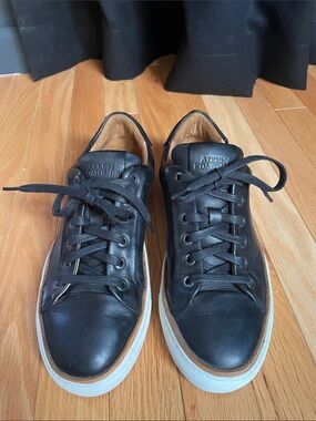 Allen Edmonds Black Leather Sneakers with White Sole